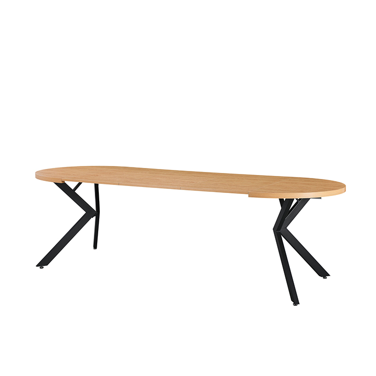 Mesa de Jantar Extensível com Base de Metal Elegante para Recepções