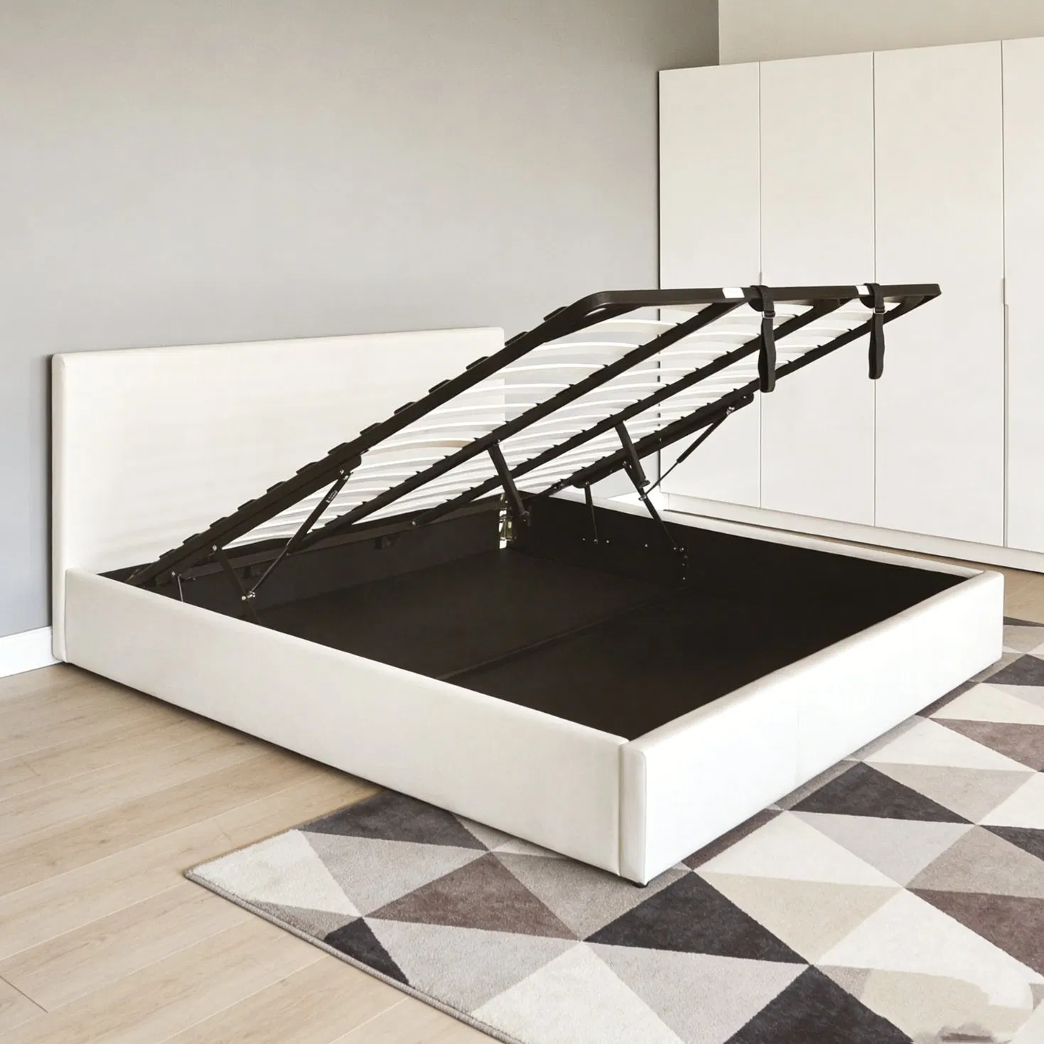 Cama estofada de luxo confortável com elevação suave e grande espaço de armazenamento