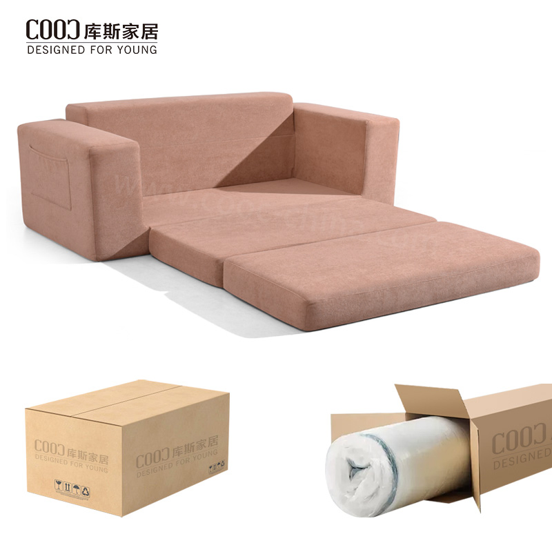 Sofá-cama dobrável sem estrutura de tecido moderno, móvel para hotel, sala de estar, cama de dormir comprimida, sofá-cama de tamanho duplo