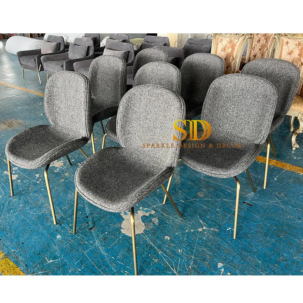 Cadeiras de Jantar Modernas de Metal com Pernas Sem Braços