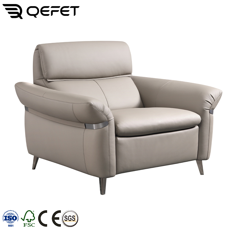 Poltrona Recliner Elétrica de Couro Moderna para Salas de Estar