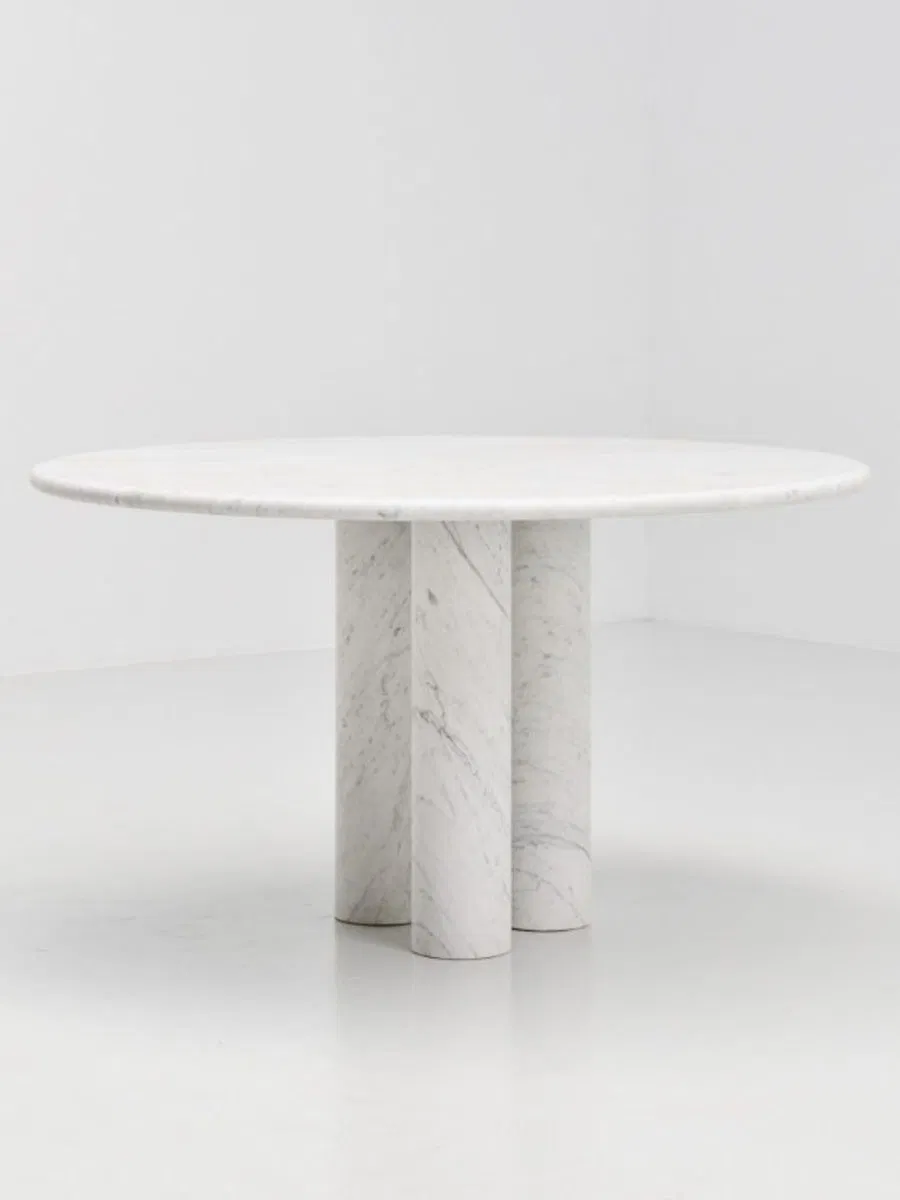 Mesa de Jantar Redonda Moderna de Luxo Móveis para Sala de Jantar Mesa com Topo de Mármore