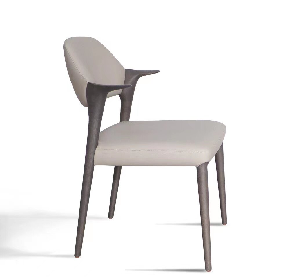 Cadeira de Jantar de Madeira com Encosto para Casa Nórdica, Cadeira de Jantar Estofada de Luxo Leve para Hotel, Cadeira de Jantar para Quarto