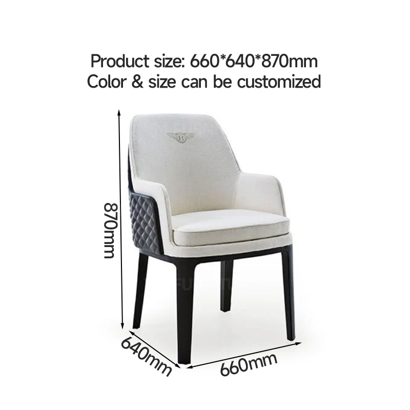 Fabricante Cadeira de Jantar Lounge Moderna Estofada em Tecido Couro com Assento Almofadado Mobiliário