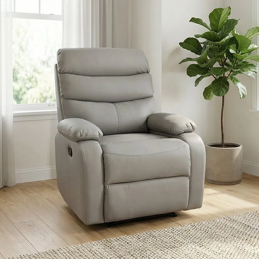 Poltrona reclinável manual de luxo para home theater e sala de estar