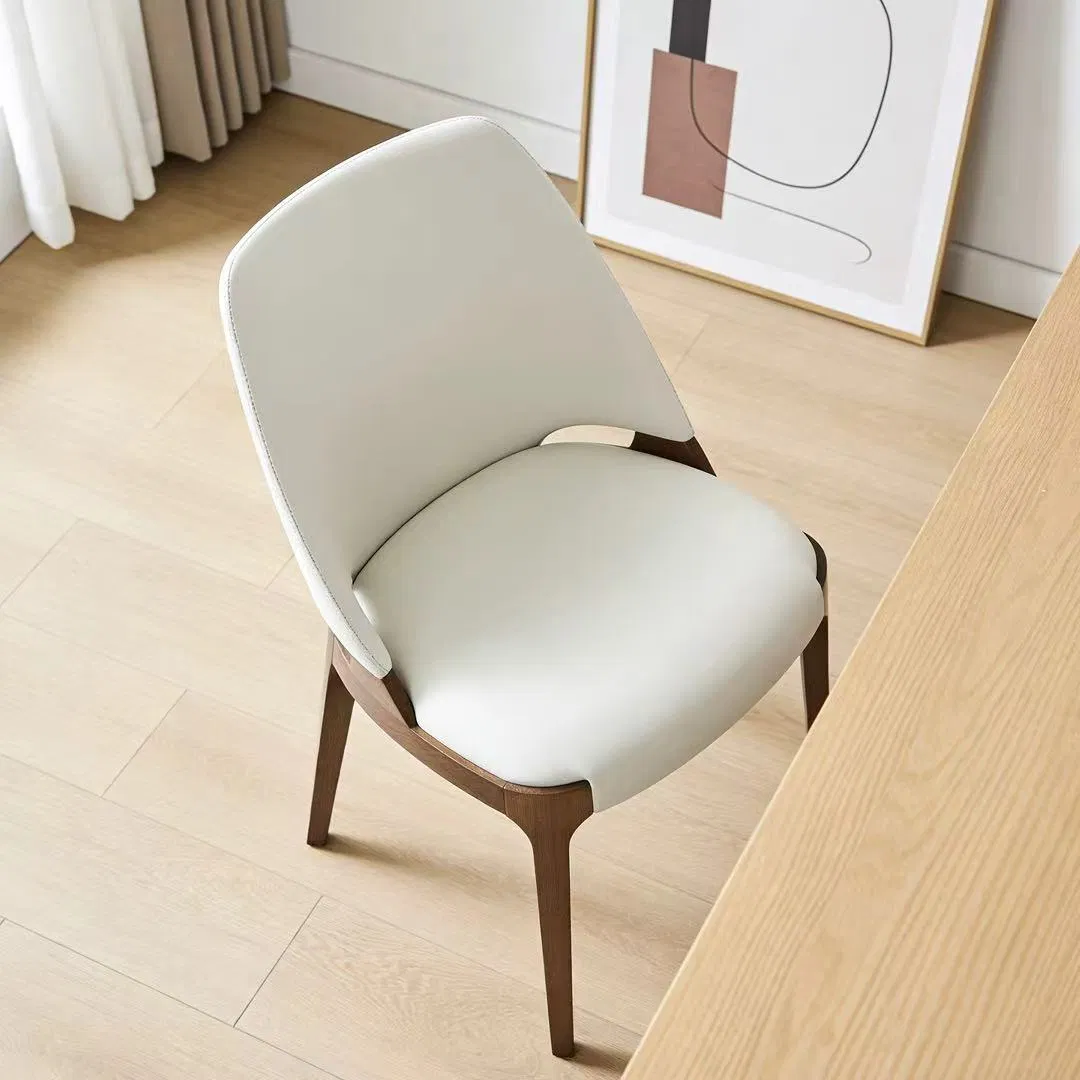Cadeiras de Jantar Estofadas de Alta Qualidade com Pernas de Madeira Sólida e Design Ergonômico com Curva de Acento