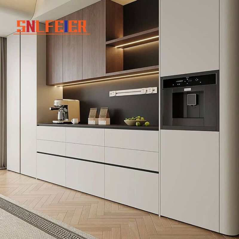 Custom Luxury Nordic Japandi Creamy White Living Room Home Furniture Storage Buffet Credenza Modern Minimalist Sideboard