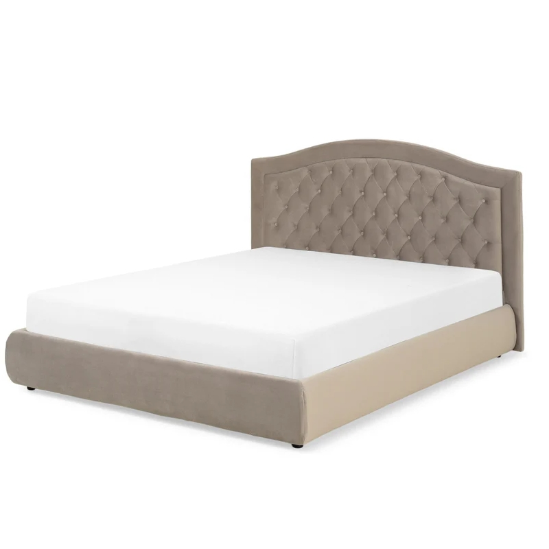 Cama de Casal Luxuosa com Cama Queen King Size, Padrão de Grade de Diamante, Cama Estofada com Compartimentos que Economizam Espaço, Cama com Armazenamento em Plataforma