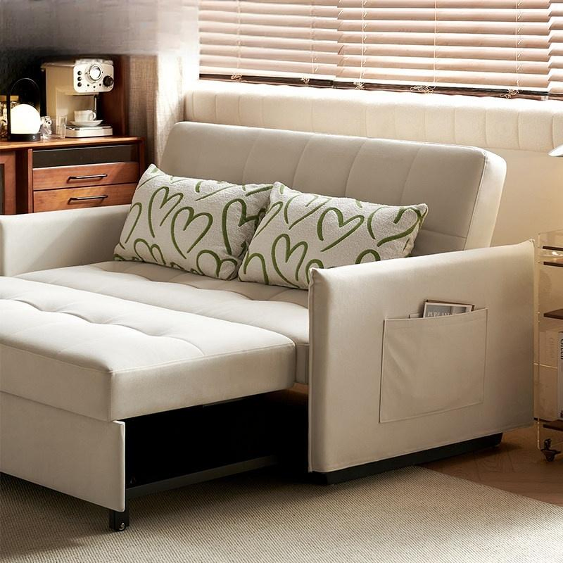 Venda Quente Pequeno Sofá-Cama Multifuncional Dobrável para Uso Duplo Cama Retrátil Individual Japonesa Macia de Metal Dobrável com Armazenamento