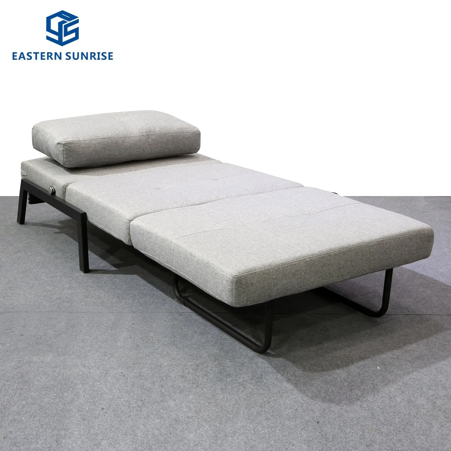Sofá-cama dobrável multifuncional com otoman ajustável, encosto reclinável e chaise longue