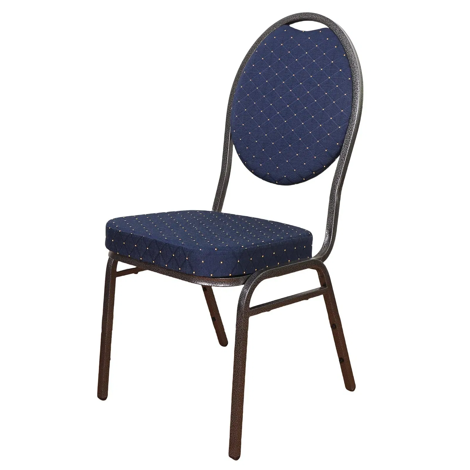 Cadeiras de Jantar Modernas Baratas com Estofado Azul e Estrutura de Metal para Eventos