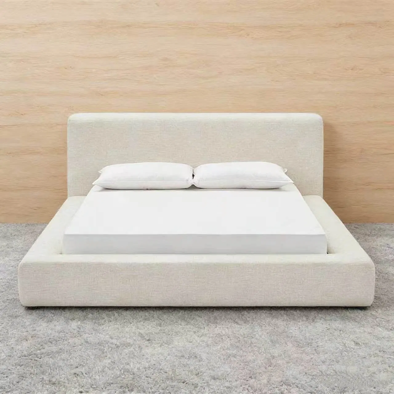 Space Saving Tufted Upholstered Full Bed Frame Large Under Bed Storage Wooden Bed
