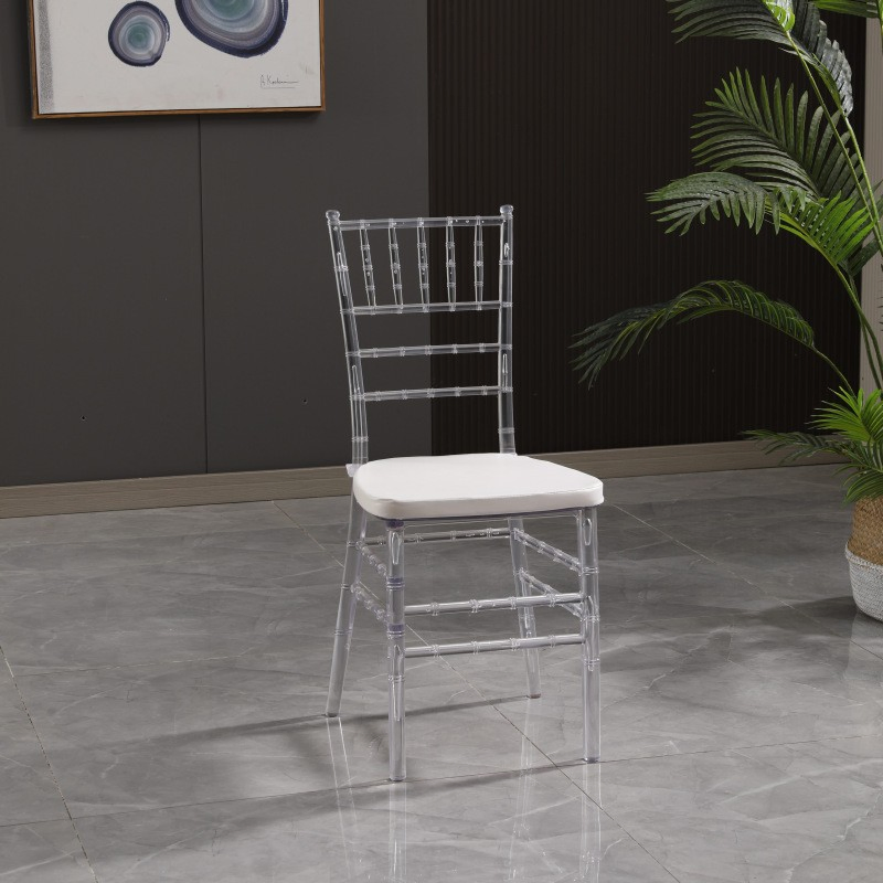 Cadeira Chiavari de Acrílico Transparente, Cadeira de Plástico Clara, Sem Braços, para Jantar em Eventos e Festas