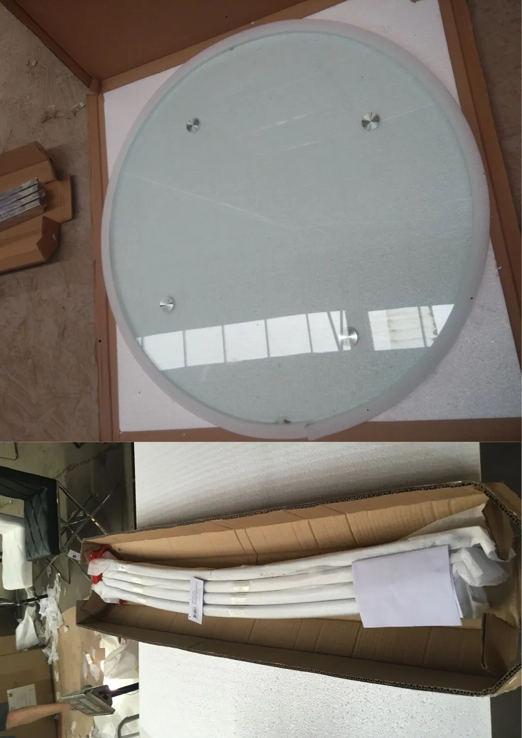 Mesa de Jantar Redonda Moderna Base Pedestal Tampo de Pedra Sinterizada Acento Dourado Mesa de Cozinha Interna