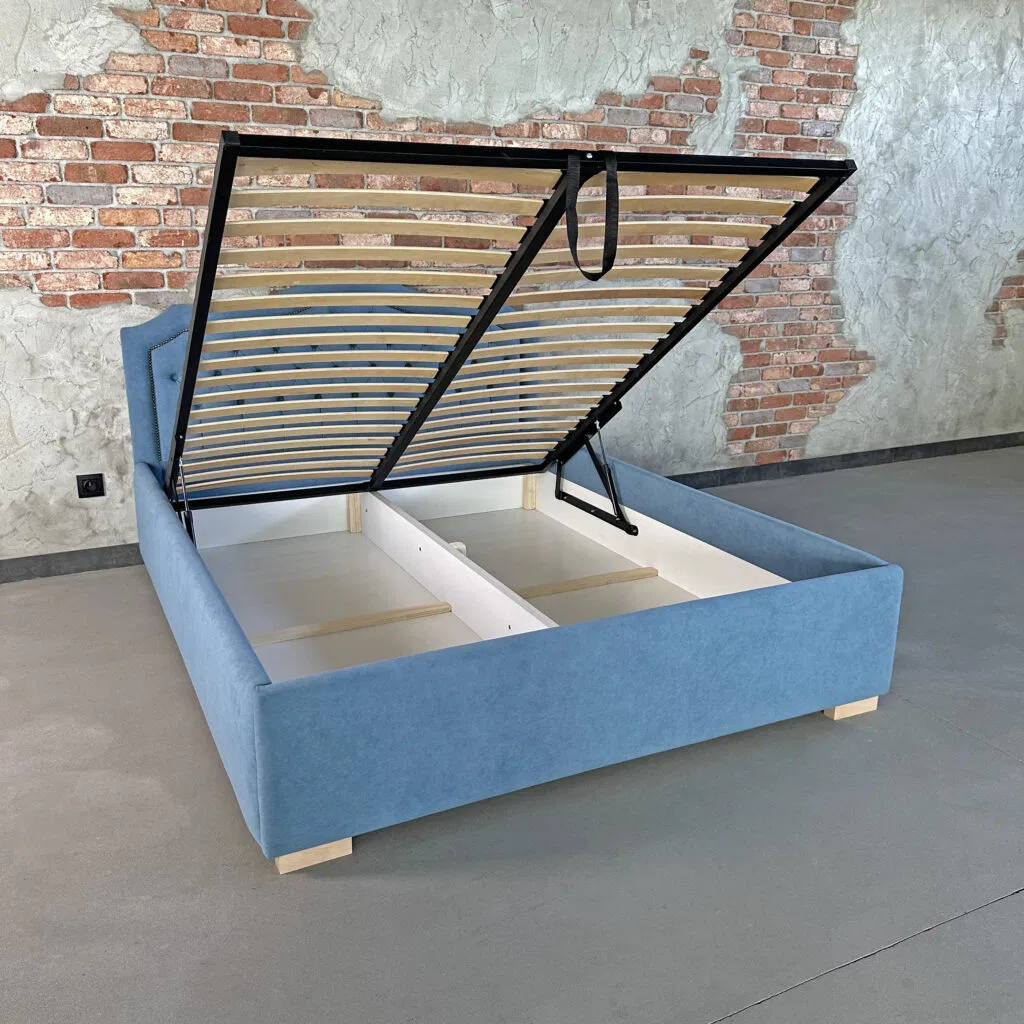 2025 Novo Design Mobiliário de Quarto que Economiza Espaço Cama Queen Size Moderna Estofada em Tecido Cama Dupla Queen King Size Cama com Armazenamento para Sofá na Polônia