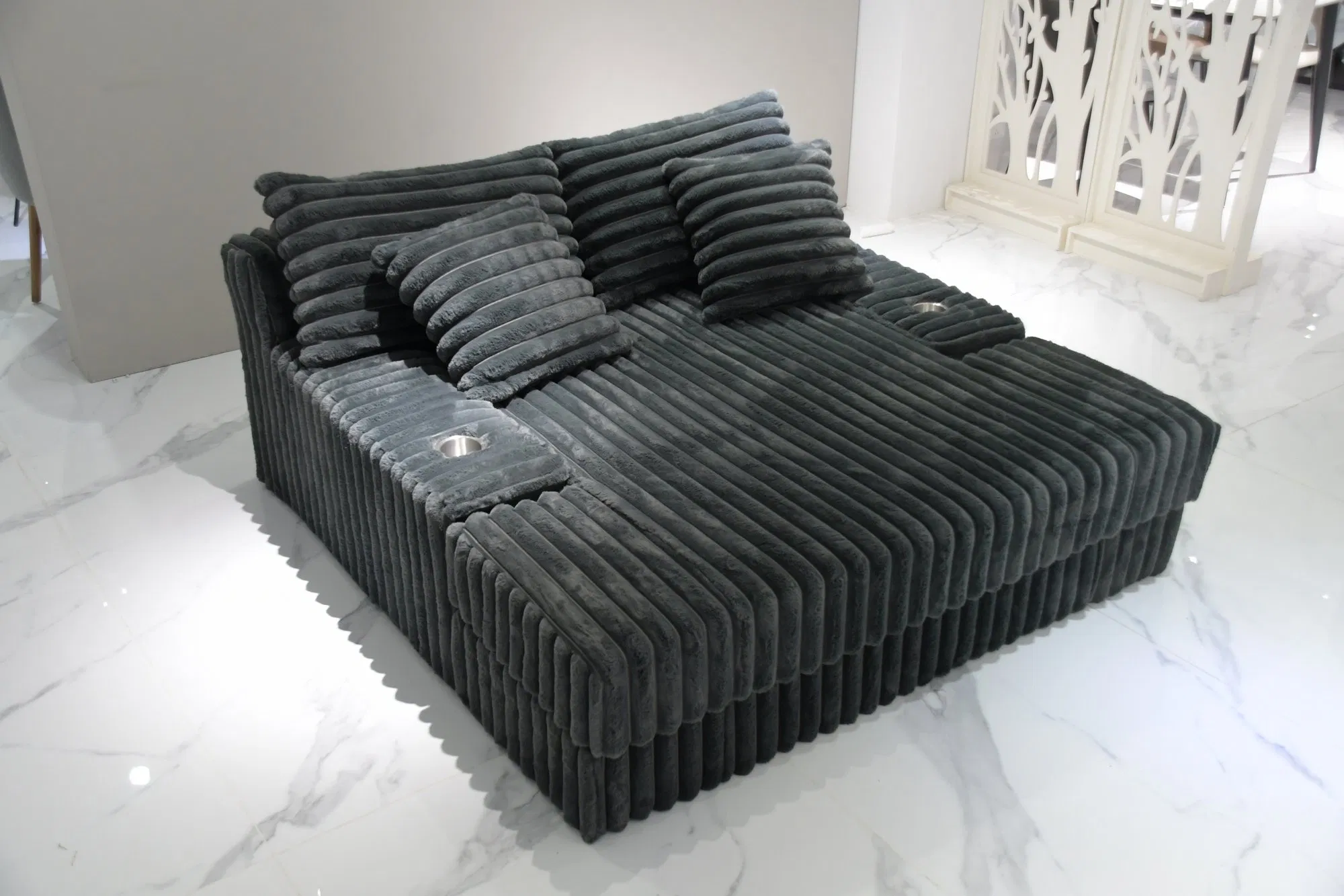 Conjunto de Sofá-Cama Comprimido de Veludo de Alta Qualidade para Sala de Estar Moderna