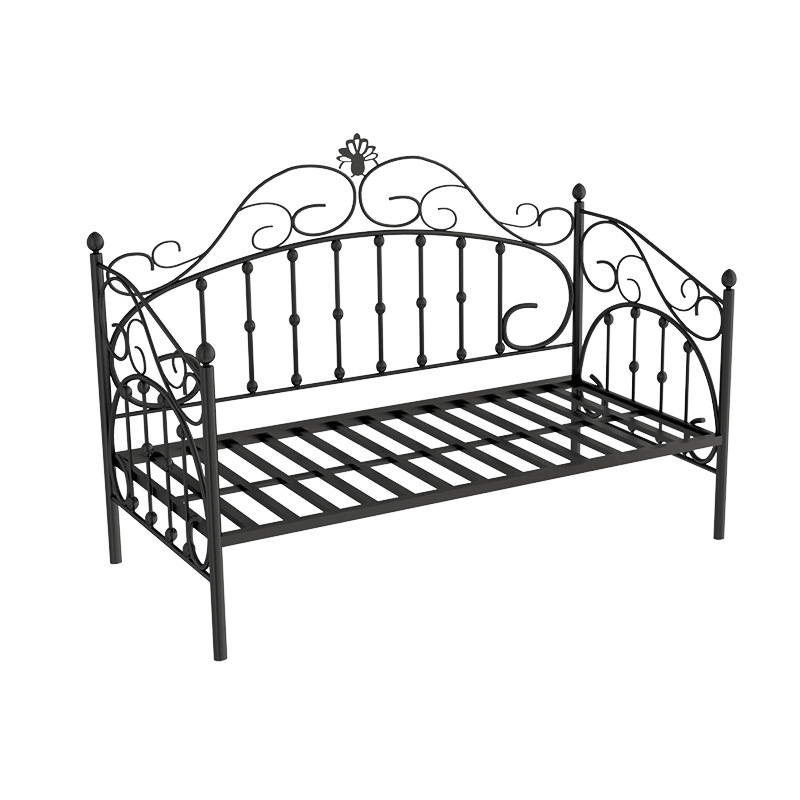 Sofá-cama de estilo europeu personalizado para sala de estar e quarto, cama moderna simples, lençol de princesa, cama de dia em metal