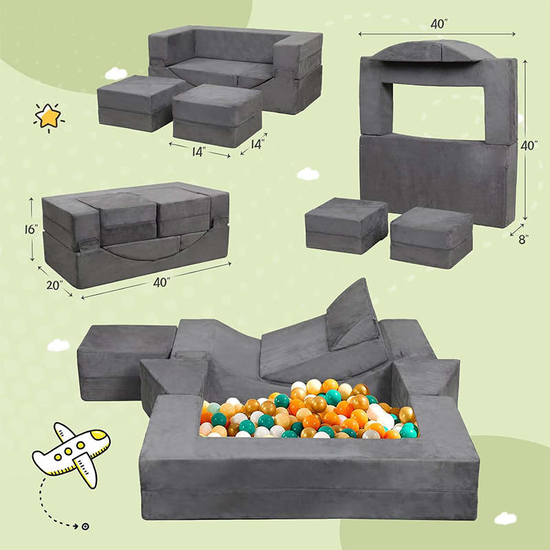 Tenderplayful OEM Soft Creative Versatile Soft Foam Sectional Sofa for Children