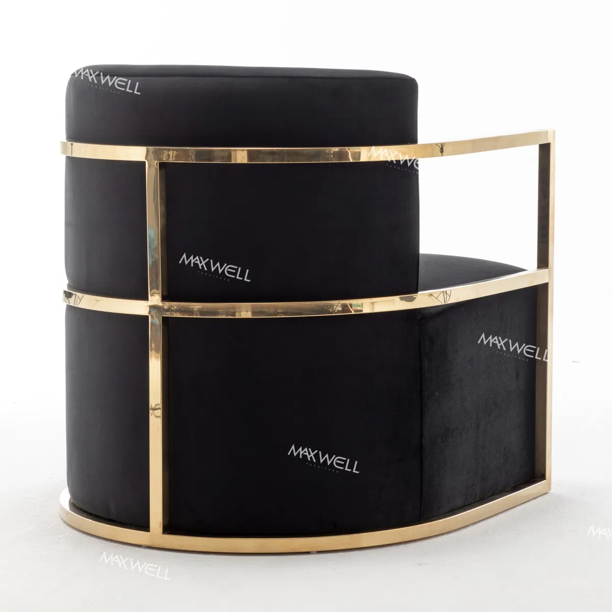 Simple Elegant Exquisite Durable Furniture for Rental Business Black Velvet Wedding Sofa