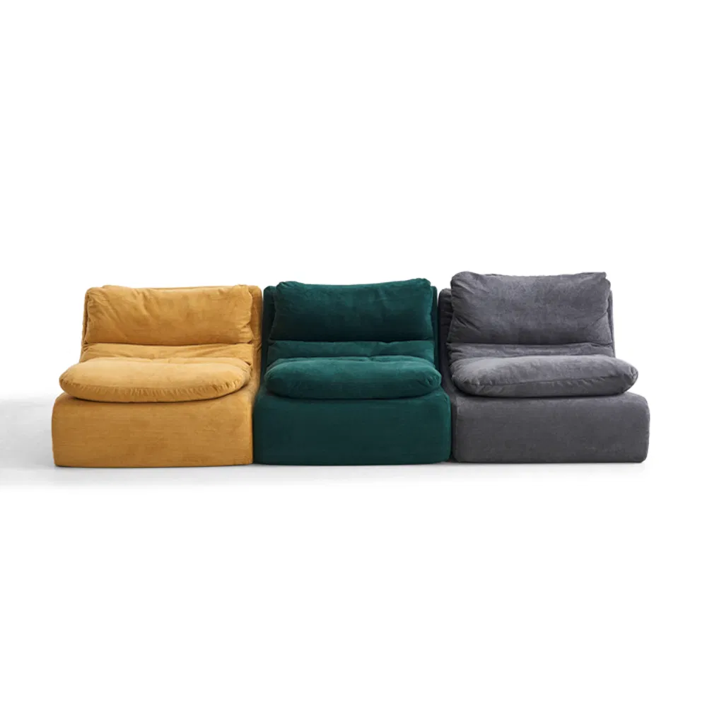 OEM Sofa Without Armrest Medium Back Foshan Chesterfield Compressed Compression Straight Row Sofa