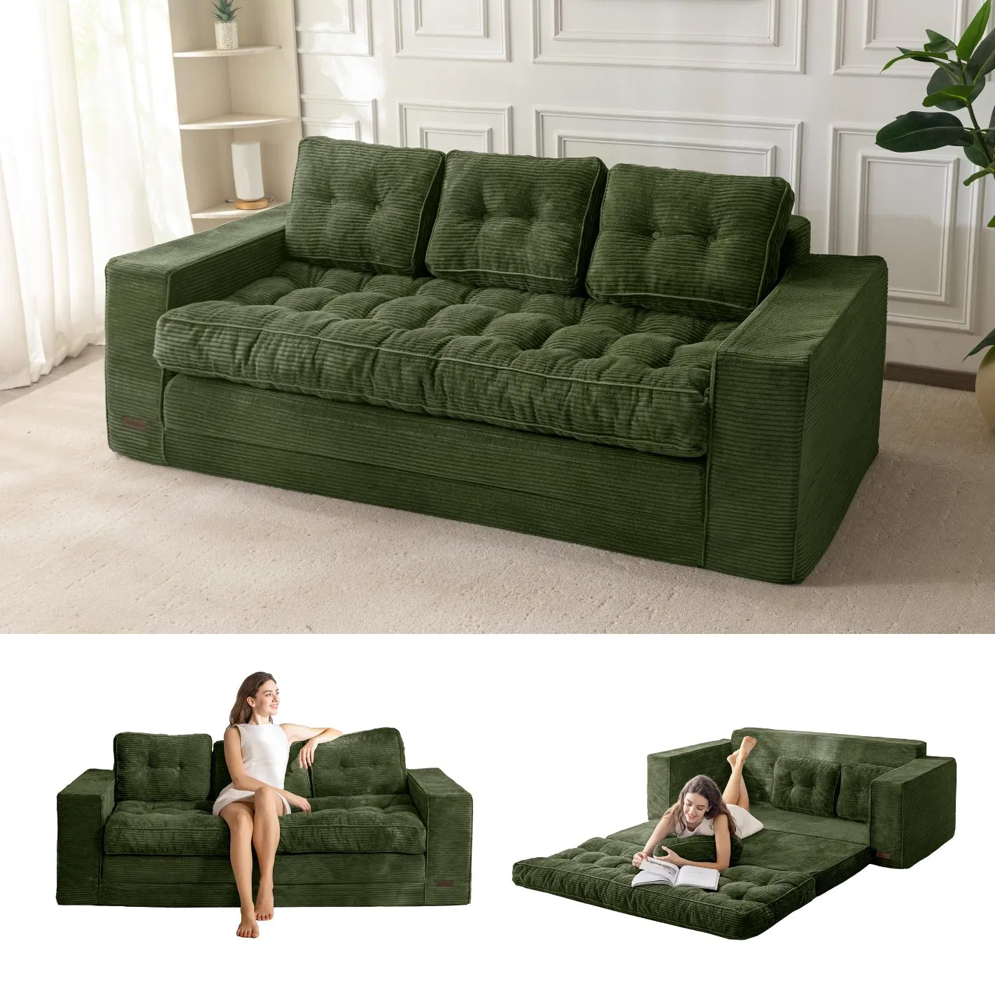 Factory Wholesale Multifunctional Foldable Pull-out Loveseat Sleeper Compressed Sofa