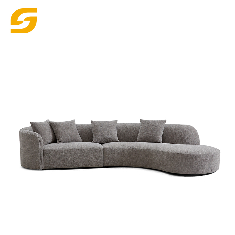 Modern Home Furniture Arc-Shaped Sectional Sofa Premium Comfort Curved Fabric Couch Living Room Sofa