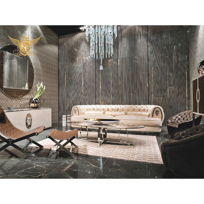 Italian Nordic Chesterfield Luxury Modern Indoor Couch Living Room Furniture 3 Seater Sofa