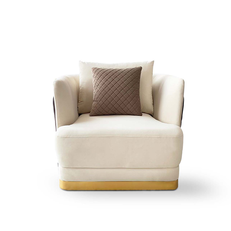 Zhida High Quality Home Furniture Velvet Fabric Seat Leather Frame Sofa Set Furniture Design Modern Luxury Villa Living Room 1 2 3 Seater Sofa for Home