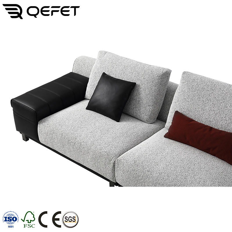 Traditional Carved Fabric and Leather Floral Upholstered Loveseat with Rolled Arms Elegant Living Room Sofa