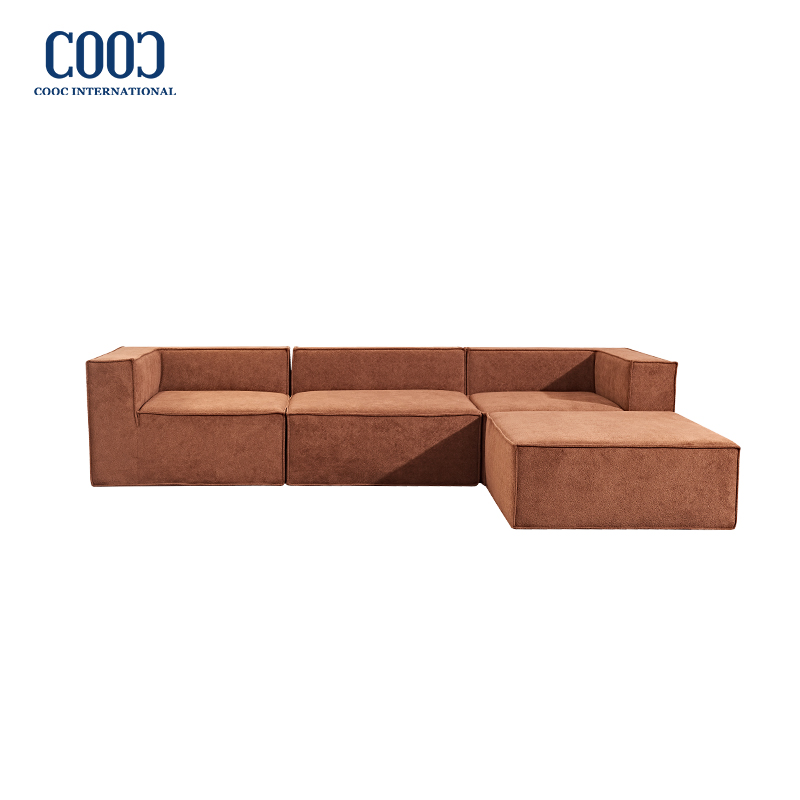 Wholesale Furniture Modern Lazy Sectional L Shaped Corner Modular Compressed Vacuum Foam Chaise Lounge Sofa for Living Room Hotel Apartment