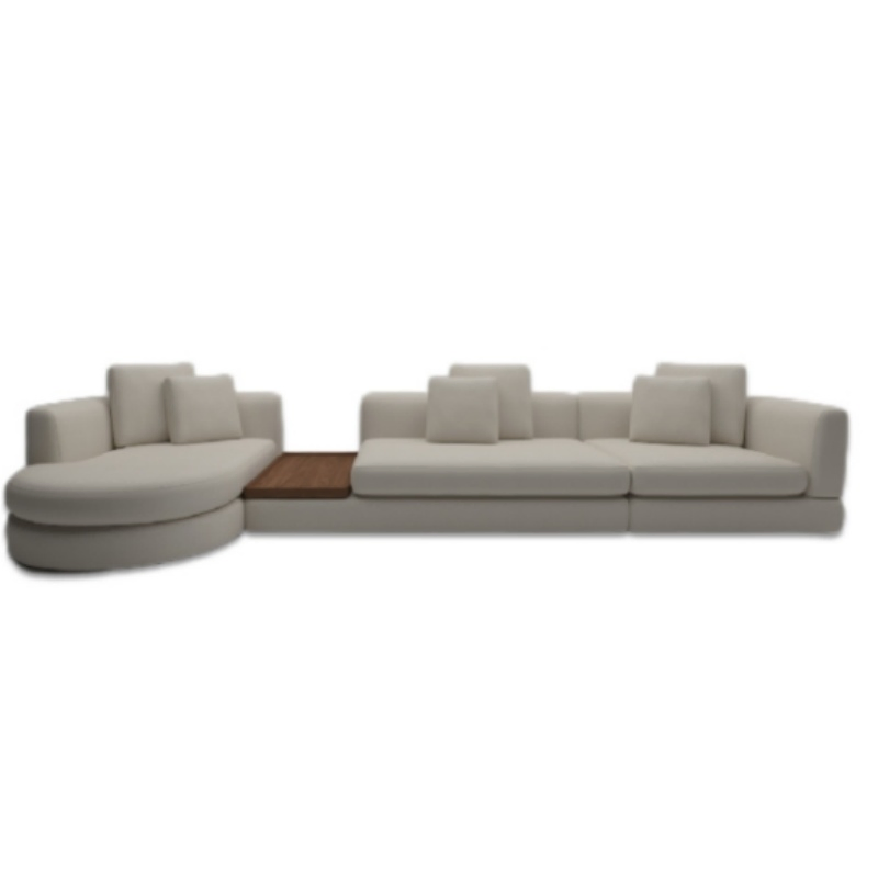 Italian Minimalist Wabi-Sabi Style All-Leather Multi-Seater Living Room Furniture Sofa