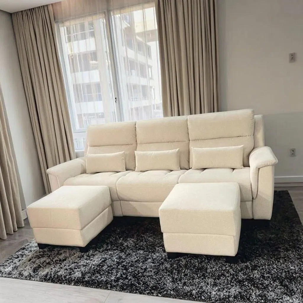 Nordic Style U L-Shaped Modular Sectional Fabric Sofa Set Electric Function Modern Sofa and Couch Luxury Living Room Sofas