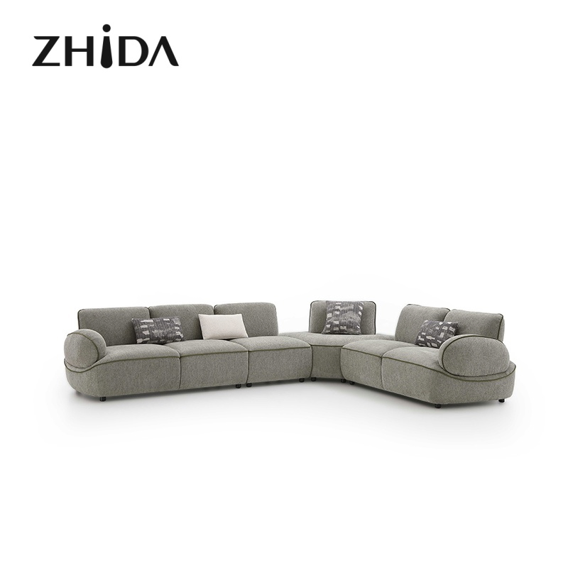 Italian Modern Sofa Velvet Minimalist Sofa Living Room Fabric Sofa