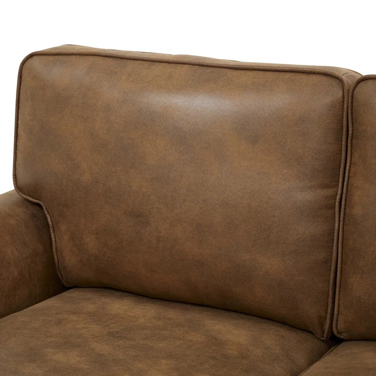 Vintage Chesterfield Genuine Leather Sofa with Cushion Brown Tufted Hotel Furniture Italian