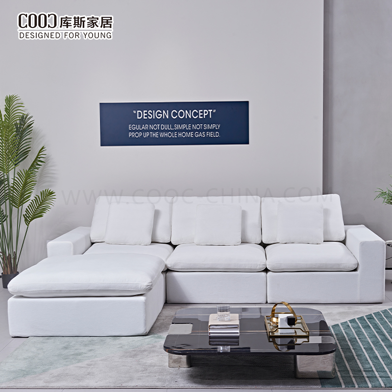 Modern Vacuum Sealed Packed Foam Couch Sectional Frameless Sofa Set Furniture L Shape Compressed Cloud Sofa