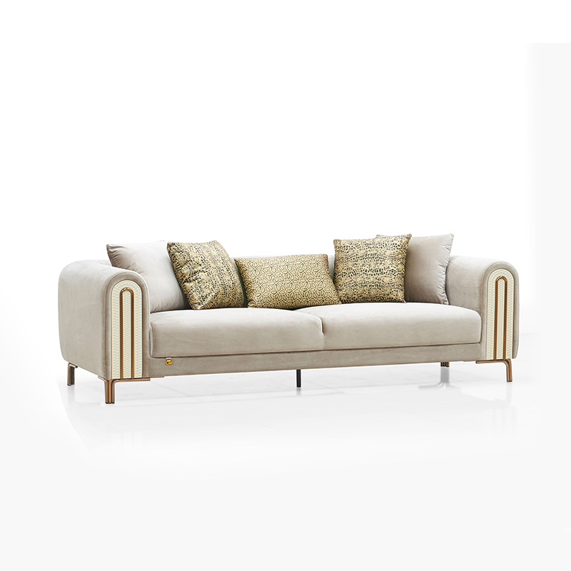 Modern Light Modern Cream Wind Sofa Velvet Fabric Couch