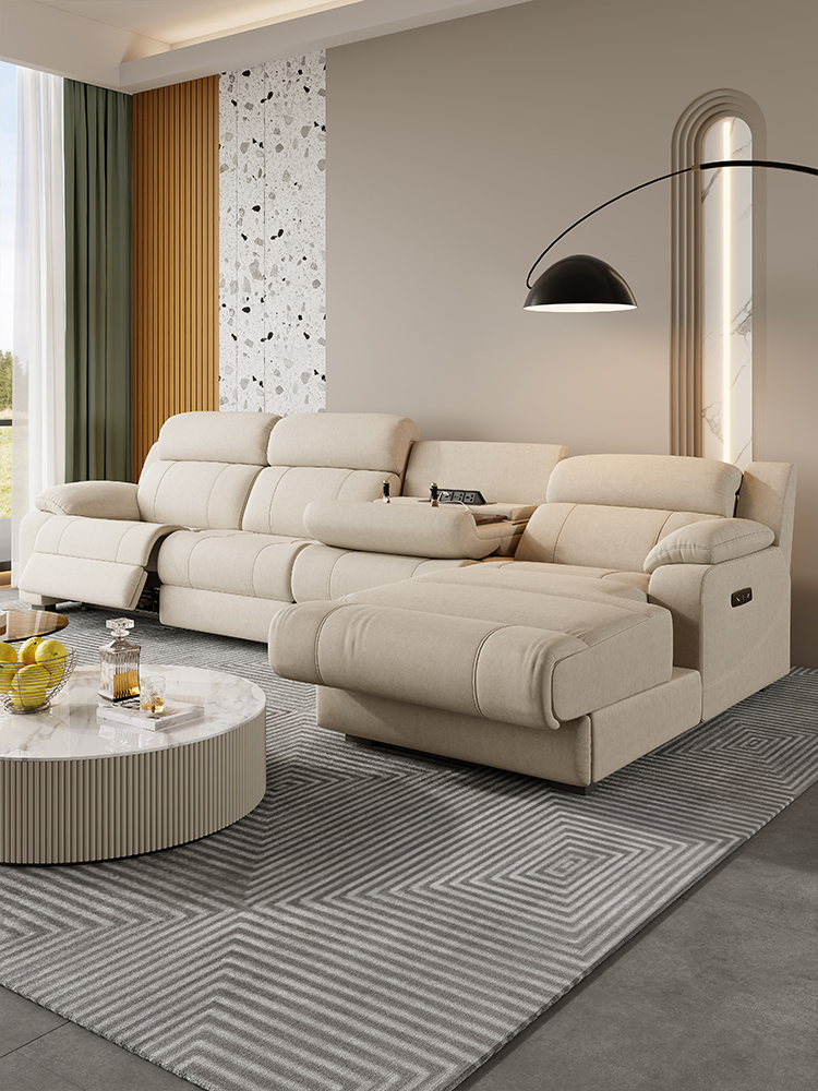 Modern Luxury Fabric L-Shaped Power Recliner Sofa Electric Reclining Sectional Sofa Set Living Room Furniture