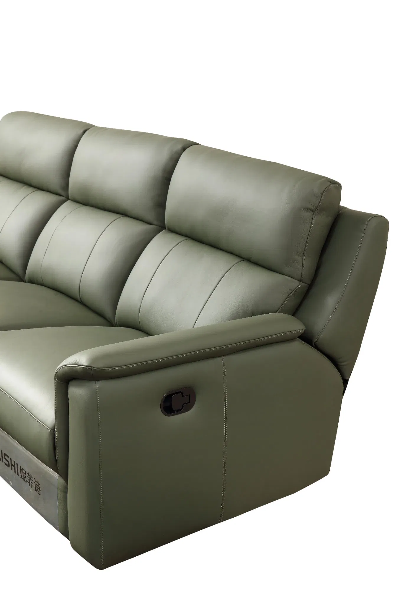 Luxury Living Room Furniture 3 2 1 Seater Reclining Sofa Green Genuine Leather Modern Sectional Electric Recliner Sofa Set