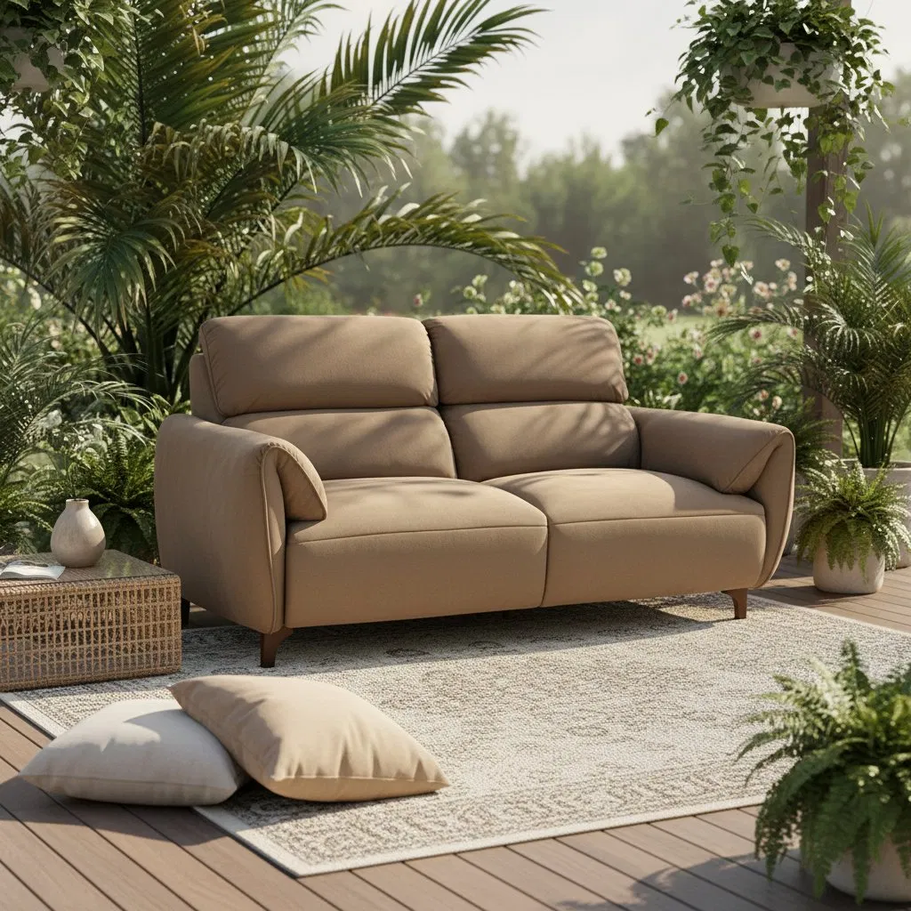 Minimalist 2 Seater Fabric Sofa Compact Comfy Loveseat Space-Saving Upholstered Sofa for Small Living Room Apartment Dorm Bedroom