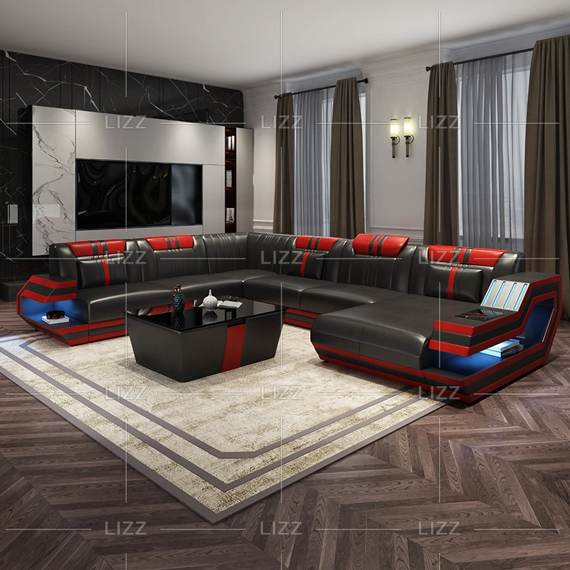 Folating Young Age Loveseat and U Shape Sectional with Cool LED Lights