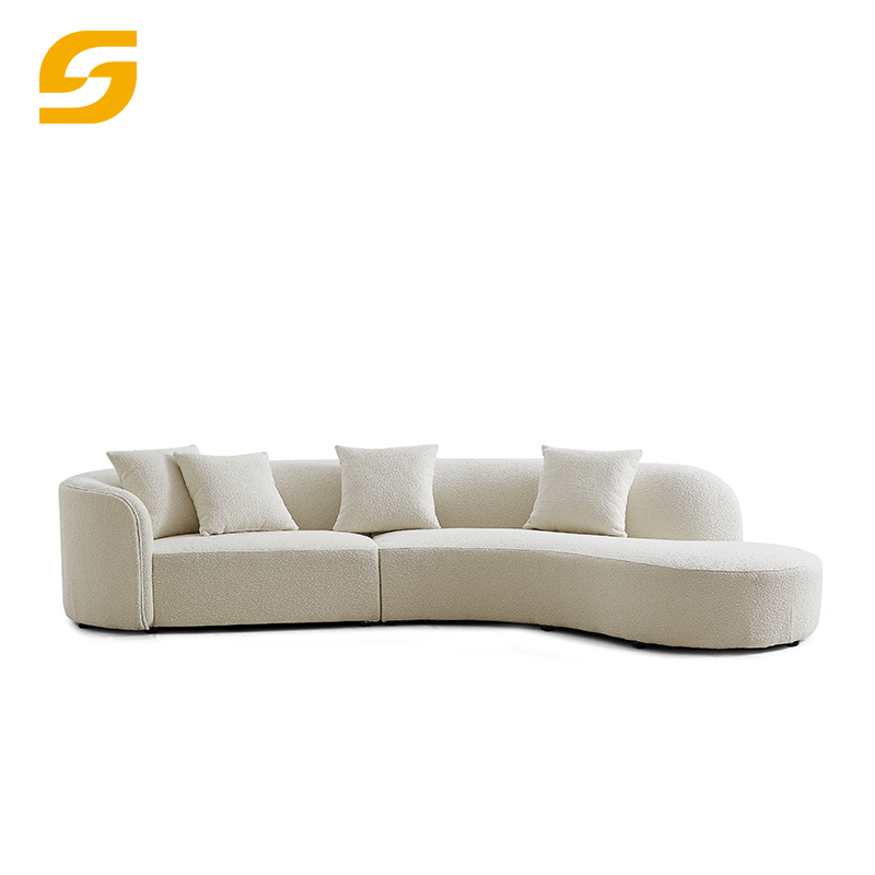 Modern Home Furniture Arc-Shaped Sectional Sofa Premium Comfort Curved Fabric Couch Living Room Sofa