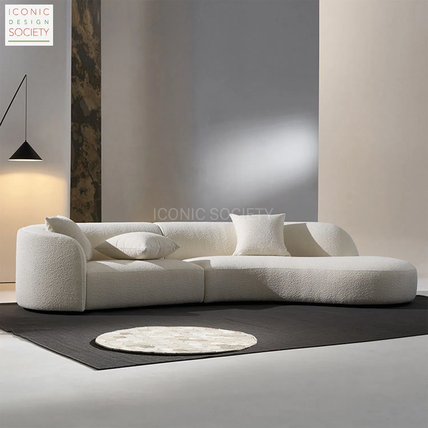 Modern Living Room Furniture Hotel Home Leisure Couch Velvet Fabric Sectional Sofa