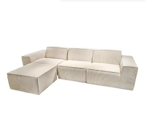 Flannelette Living Room Home Furniture L-Shaped Sofa