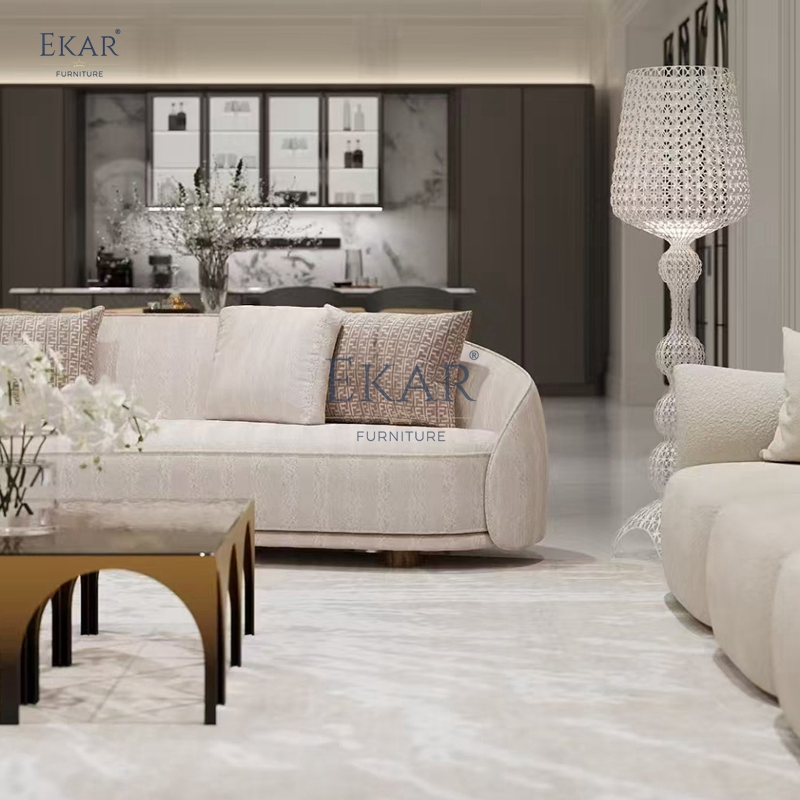 Modern Curved Velvet Sofa Plush Comfort for Contemporary Living Spaces