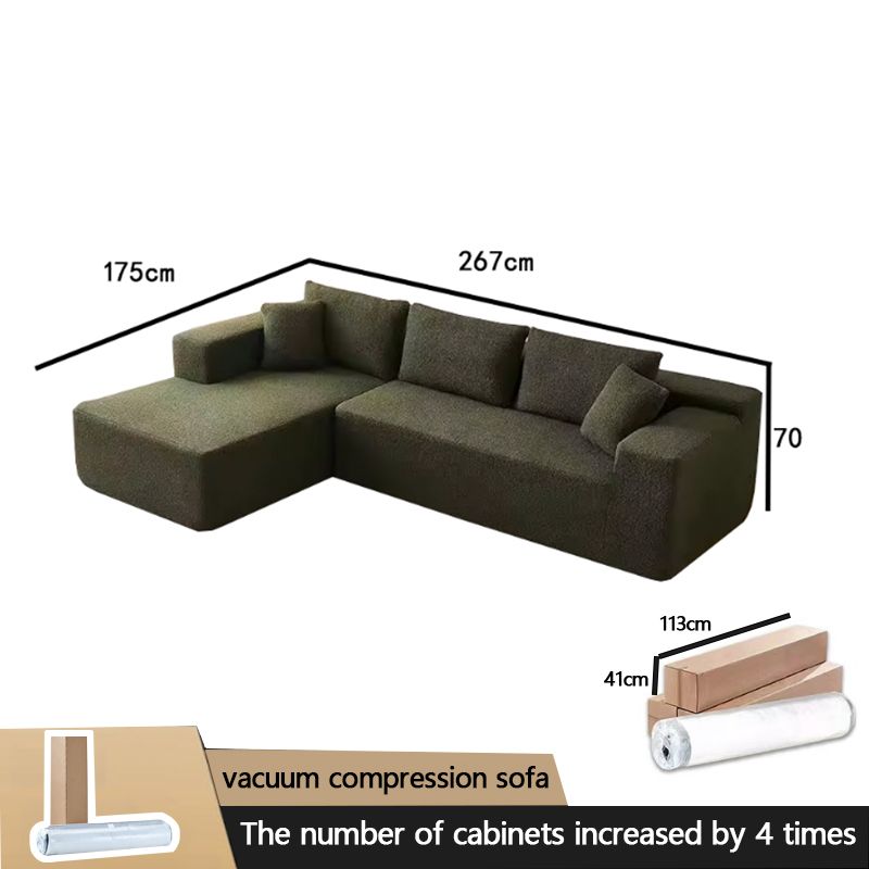 Full Sponge Vacuum Compression Sofa Module L-Shaped Modular Sofa
