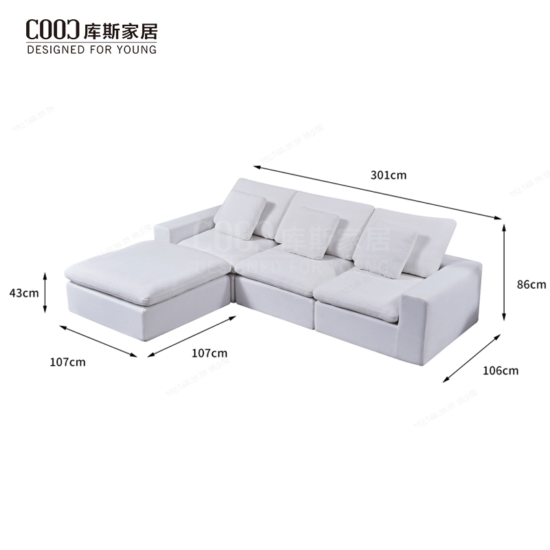 Modern Vacuum Sealed Packed Foam Couch Sectional Frameless Sofa Set Furniture L Shape Compressed Cloud Sofa