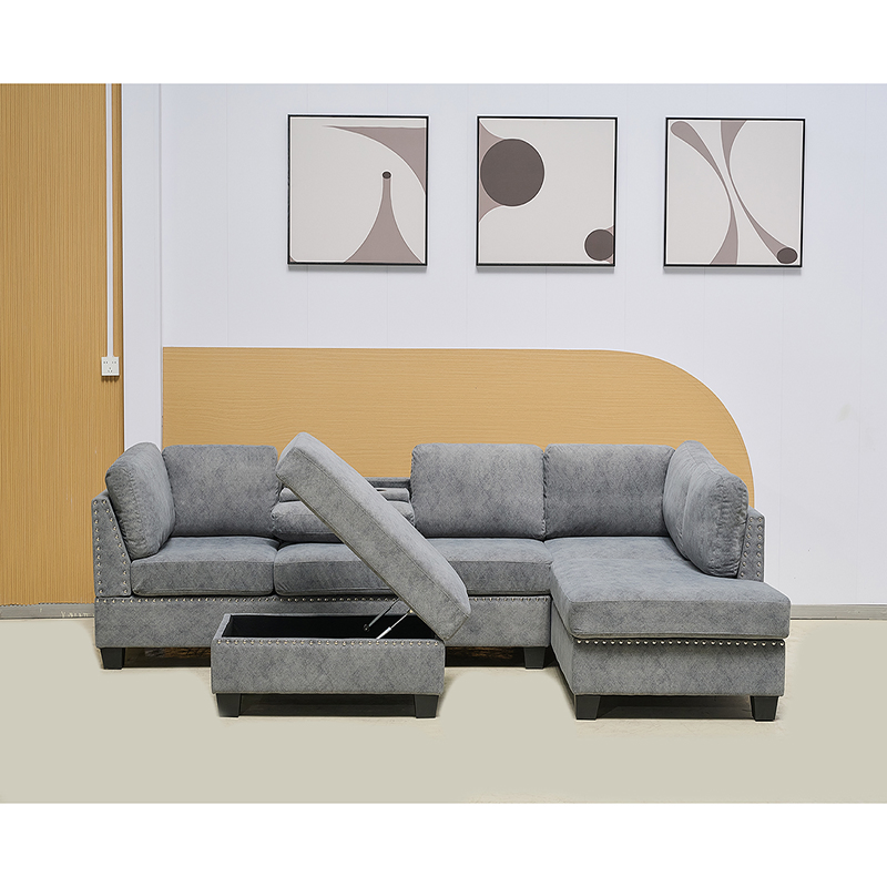 Corner Sofas with Storage Ottoman Sleeper Couch Sectional Sofa Set