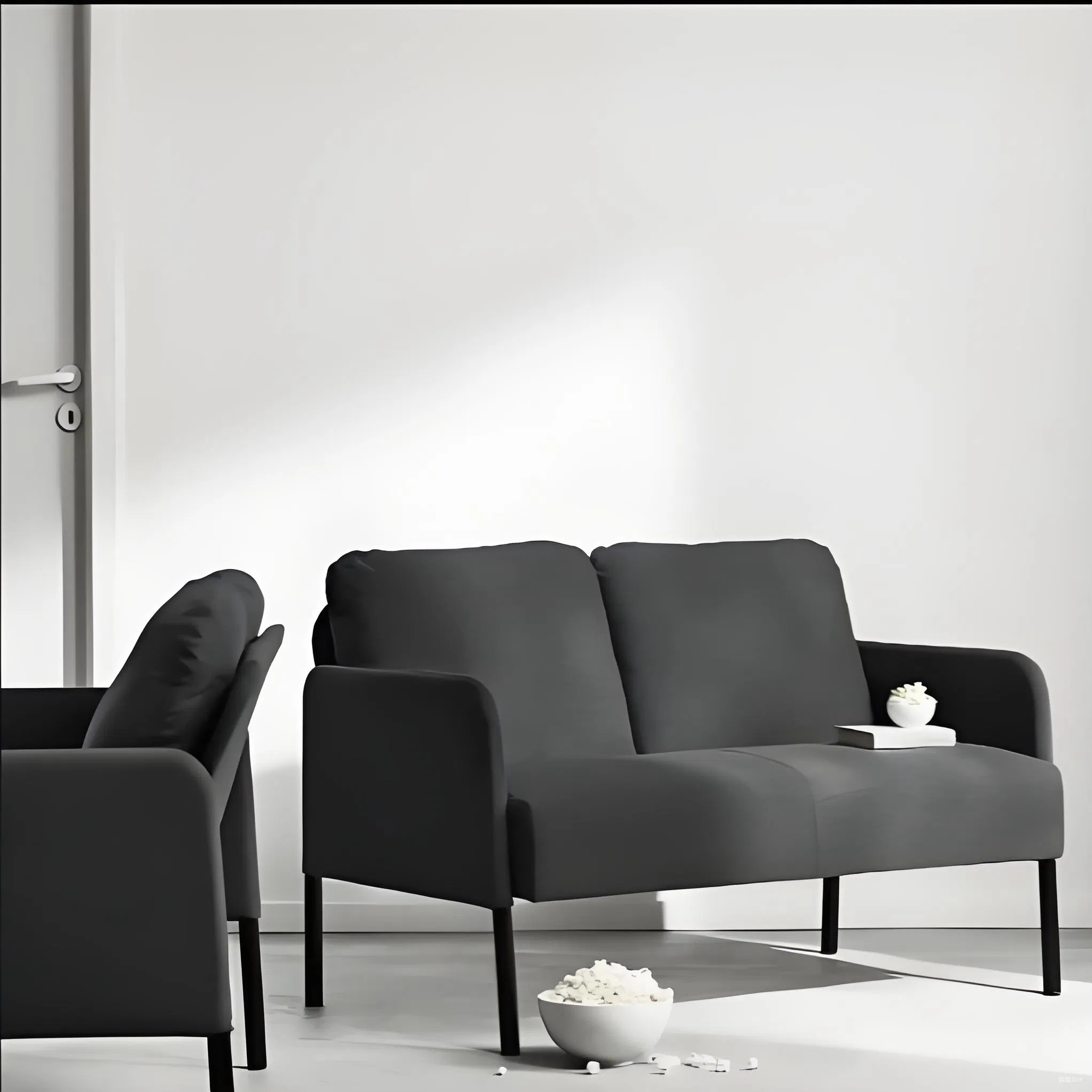 Double Sofa, Compressed Sofa, Fabric Sofa, Simple Modern Sofa Luxury Sofas for Small Apartments; Modern Apartment Sofas Solid Wood Frame