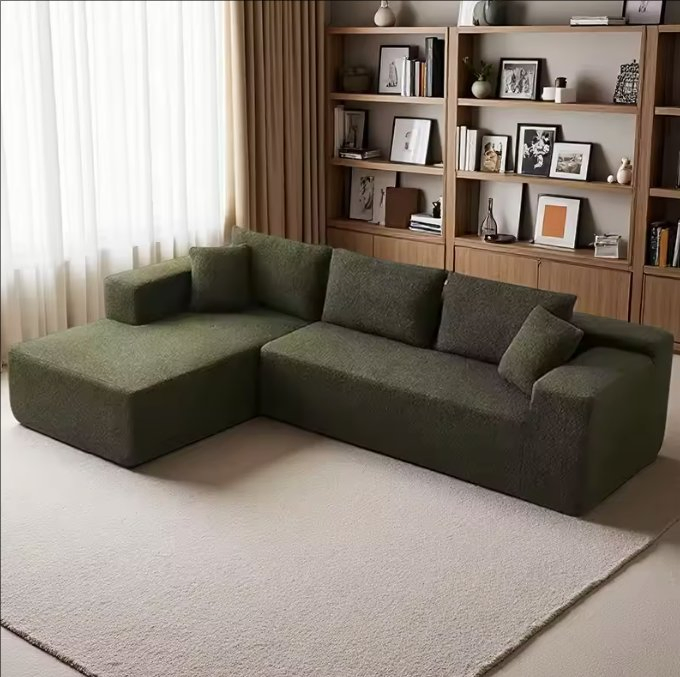Modern L-Shaped Modular Sofa with Recliner - Fabric Corner Sectional Couch for Living Room &amp; Apartment