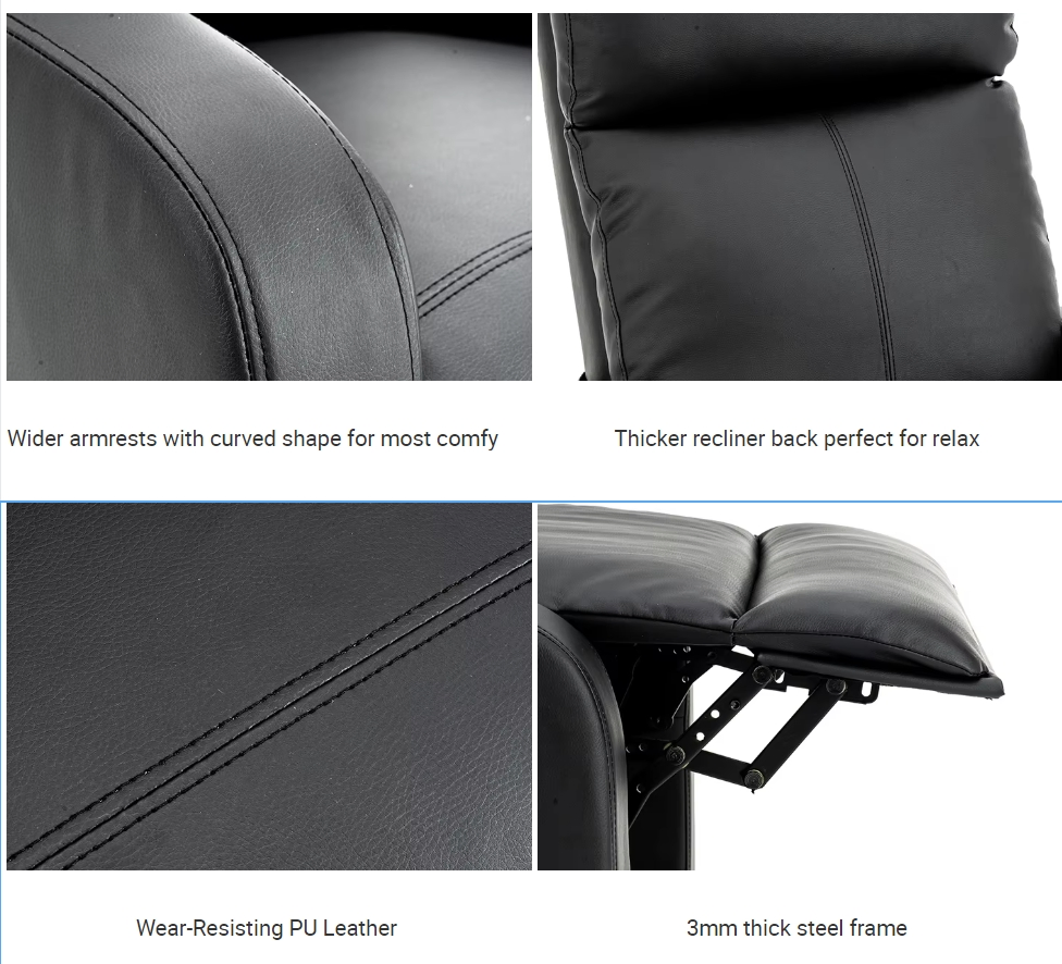 Hot Sale Recliner Sofa Living Room Chair PU Leather Single Reclining Sofa